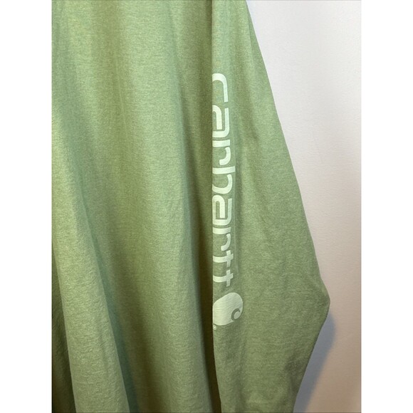 Carhartt T Shirt Men's Size 2XLong Sleeve Loose Fit Green ALL HARDWORKING PEOPLE - Picture 2 of 5